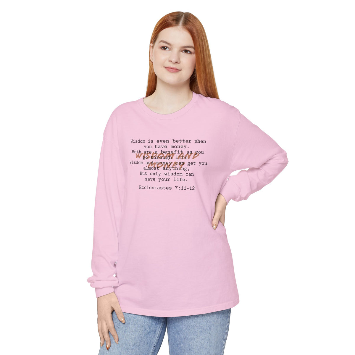 Biblical Wisdom Long Sleeve T-Shirt — Faith Scripture Tee