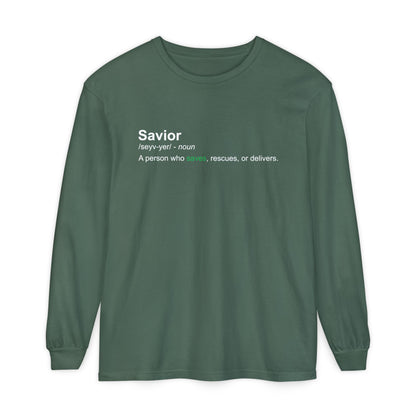 Savior Definition 100% cotton Long Sleeve Comfort Color