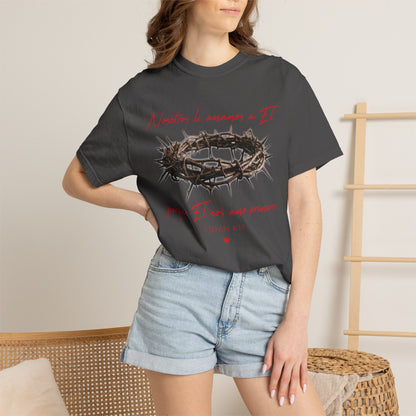 Jesus Crown of Thorns T-Shirt — "Naciste a amarme a Él" Christian Faith Tee