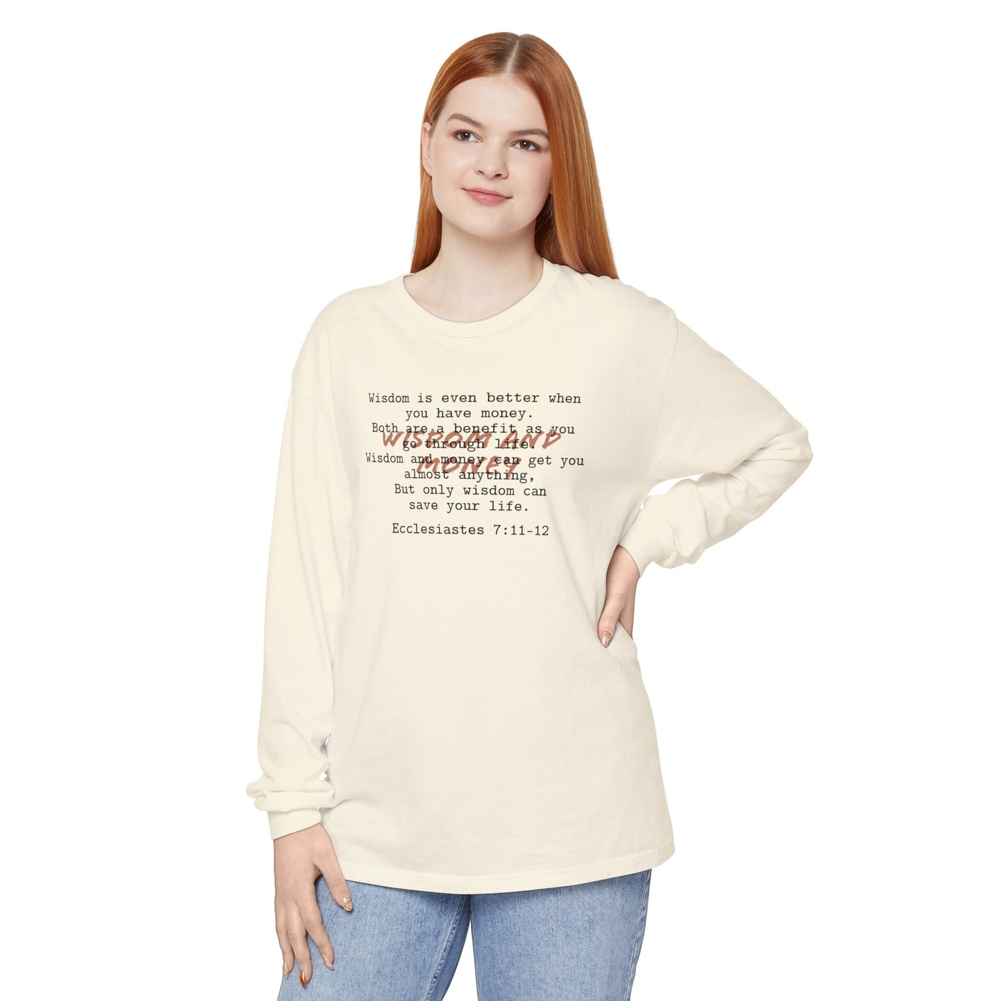 Biblical Wisdom Long Sleeve T-Shirt — Faith Scripture Tee