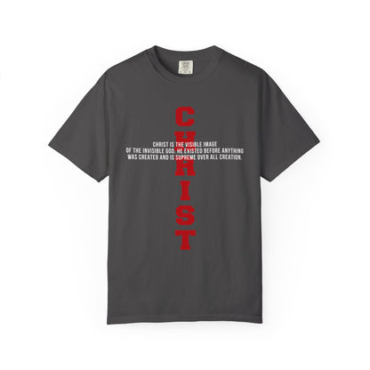 CHRIST the visible image of the invisible God Cotton T-shirt — Faith-Based Christian Tee