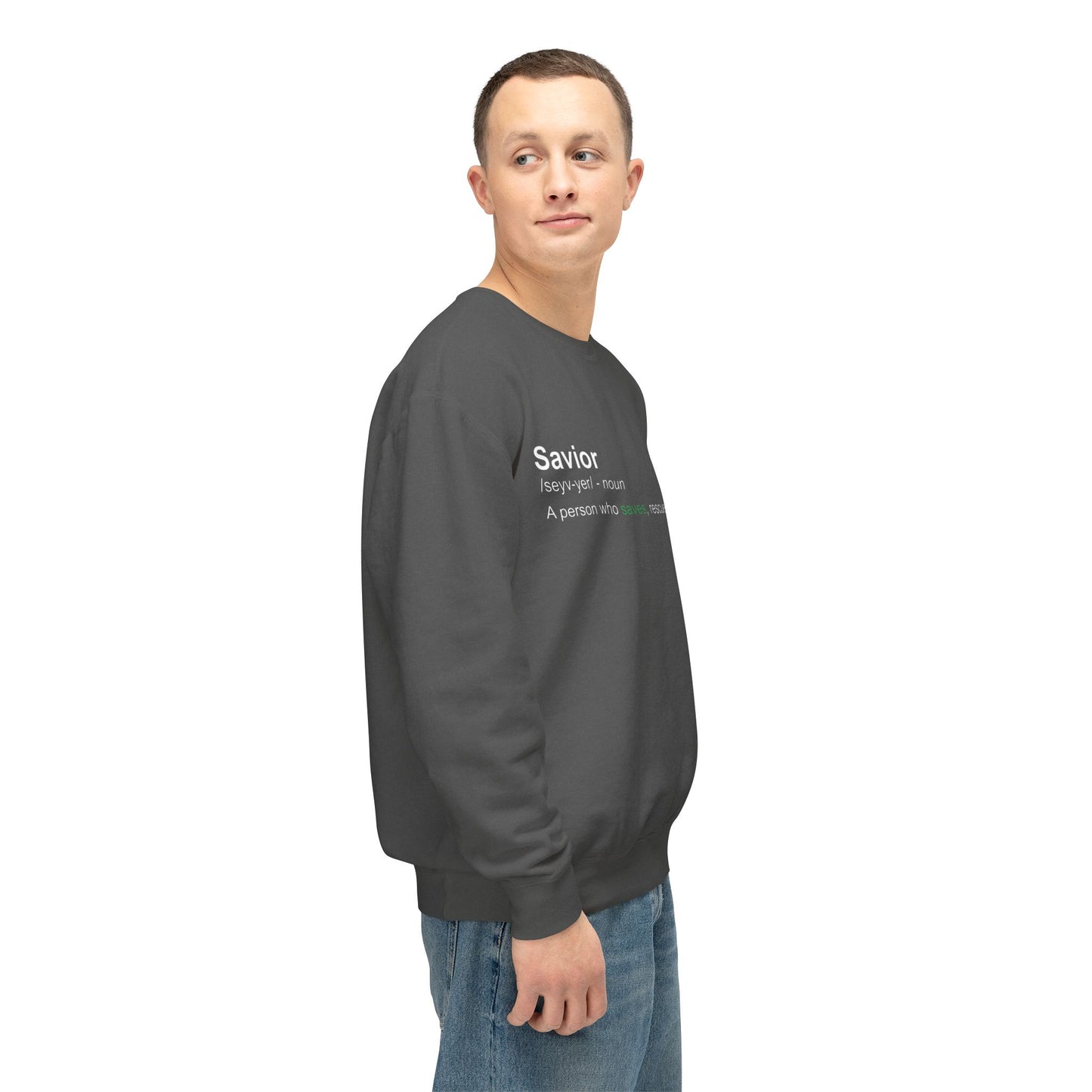 Savior Definition Sweatshirt — 100% Cotton Comfort Crewneck