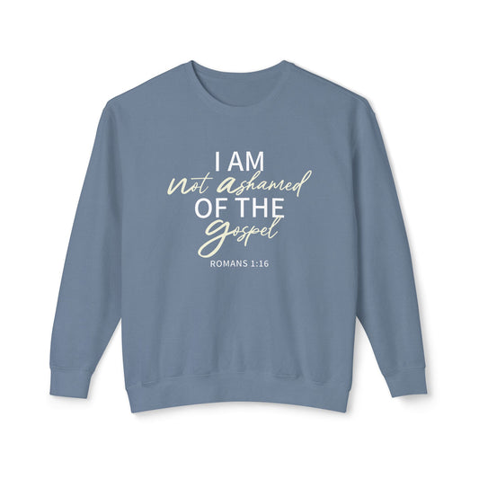 Romans 1:16 Beige Cotton Sweatshirt — Faith Verse Crewneck