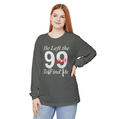 He Left the 99 Long Sleeve — Luke 15:4-7 Christian Crewneck