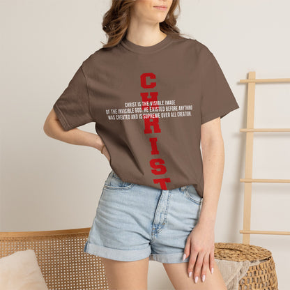 CHRIST the visible image of the invisible God Cotton T-shirt — Faith-Based Christian Tee