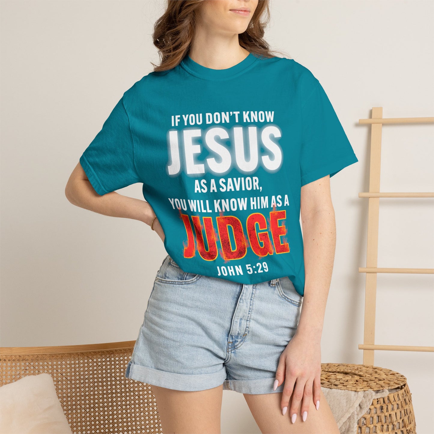 Know Jesus as Savior Cotton T-shirt — Faith-Based Christian Tee