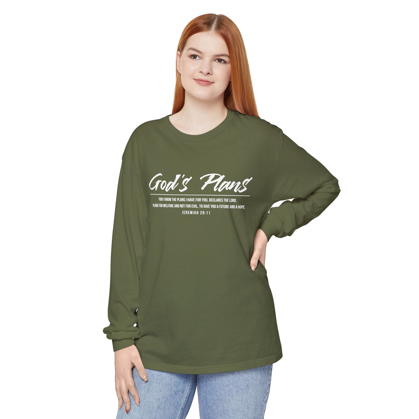 Jeremiah 29:11 'God's Plans' Long Sleeve T-Shirt — Inspirational Christian Faith Tee