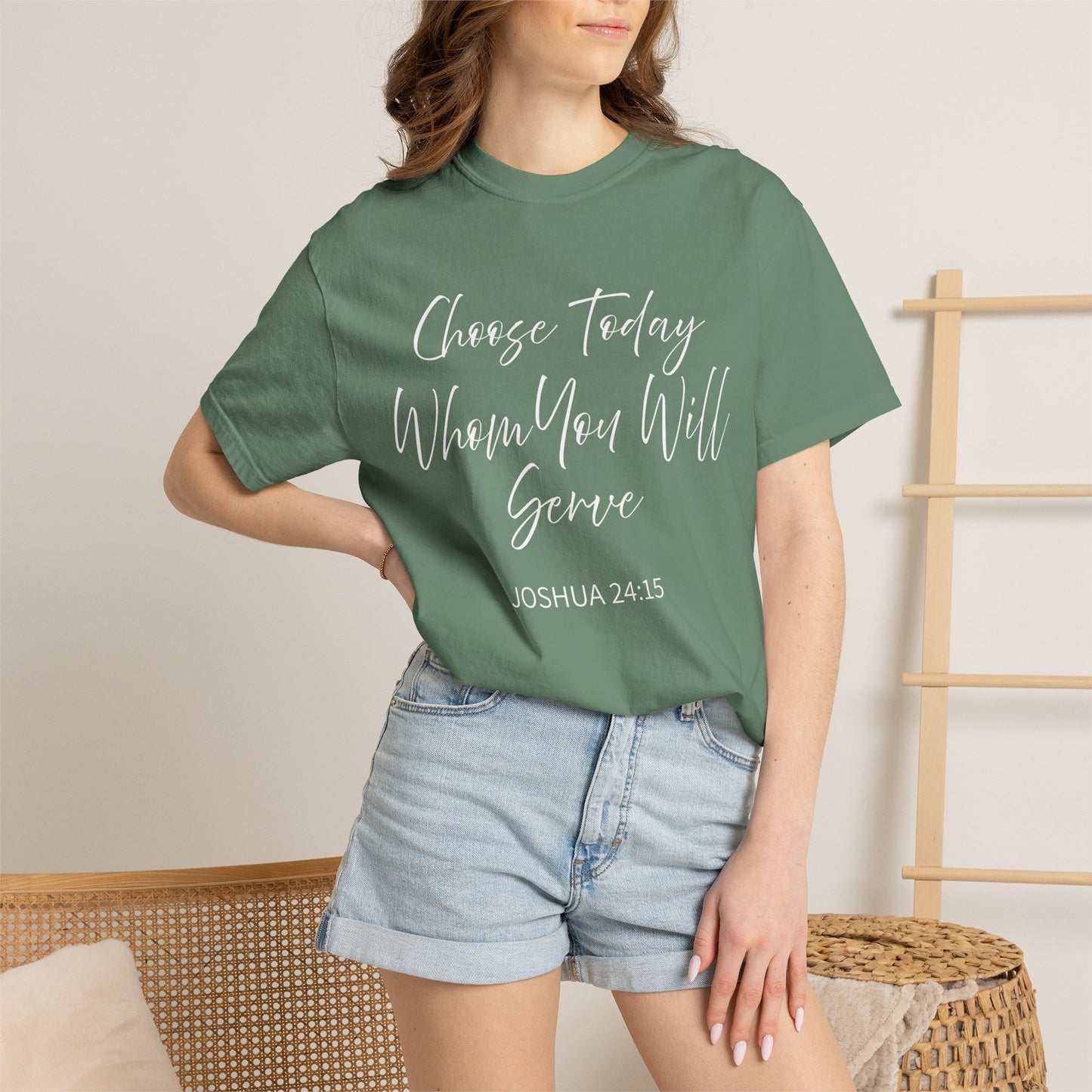 Joshua 24:15 "Choose Today Whom You Will Serve" 100% Cotton T-shirt