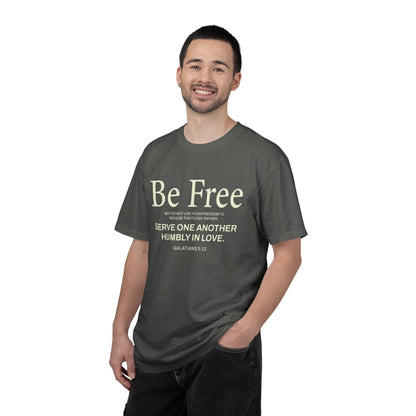 Be Free Galatians 5:13 Beige T-Shirt — Inspirational Christian Tee
