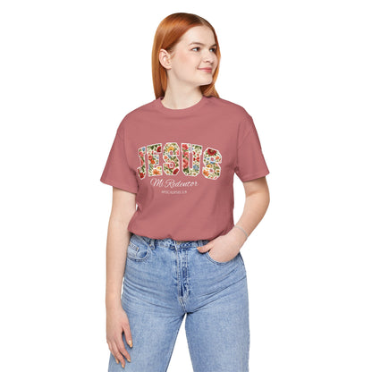Jesus Mi Redentor Floral Graphic Tee
