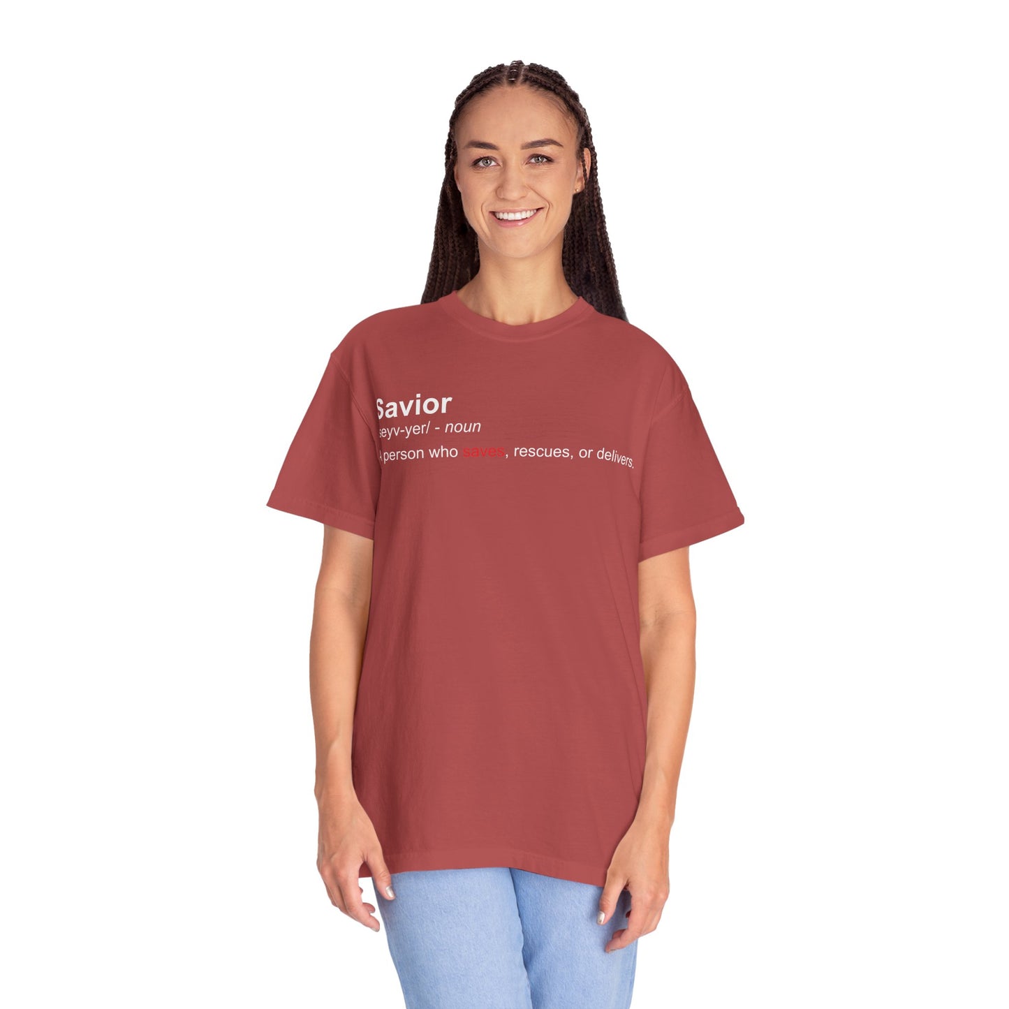 Savior Definition Tee — Inspirational Faith Graphic T-Shirt