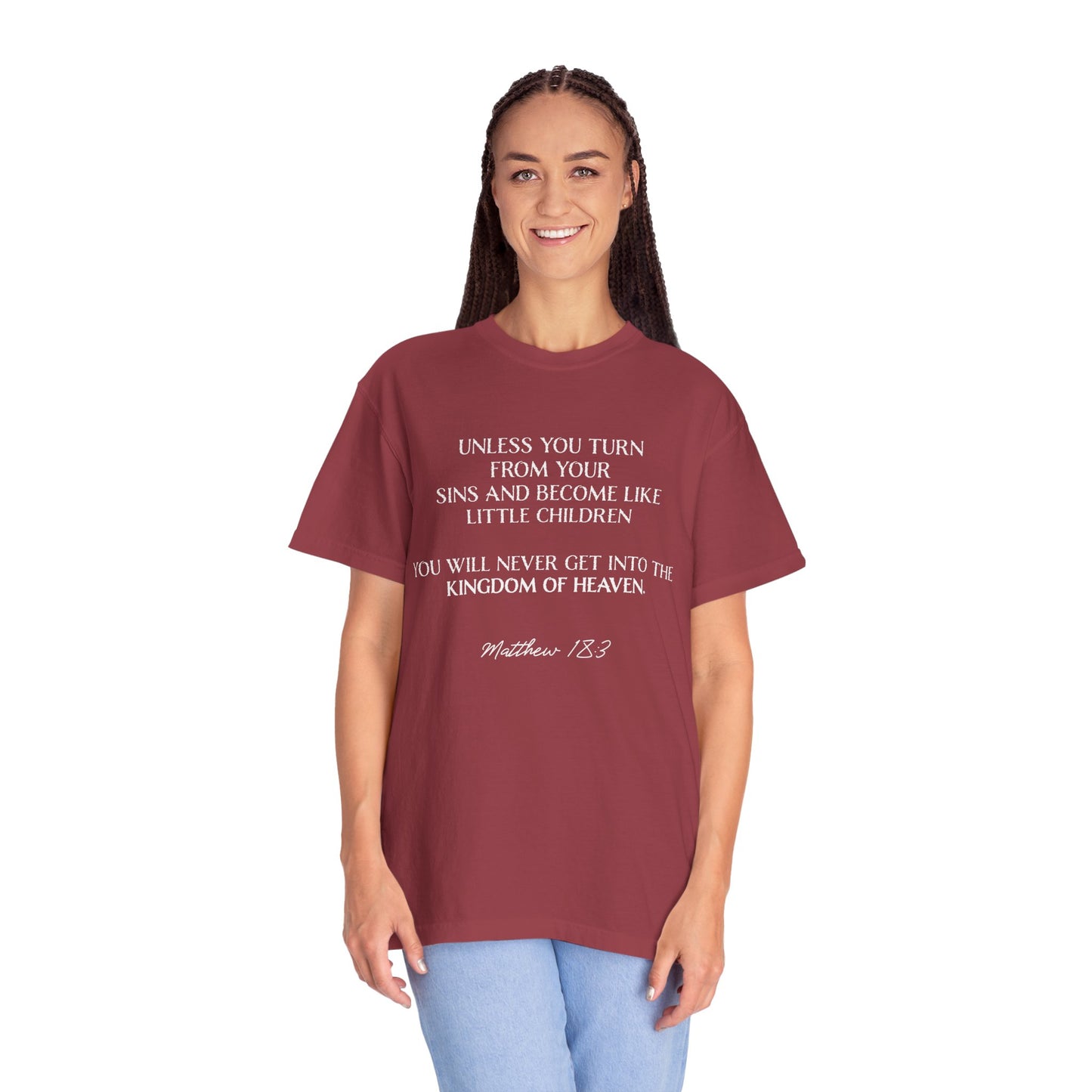 Matthew 18:3 100% Cotton T-shirt — Christian Scripture Tee