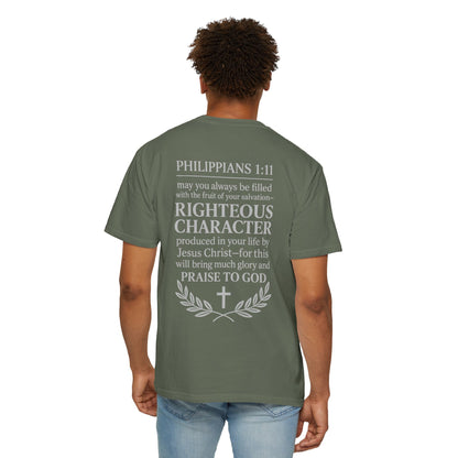 Righteous Character  T‑Shirt — Philippians 1:11 Inspirational Christian Tee