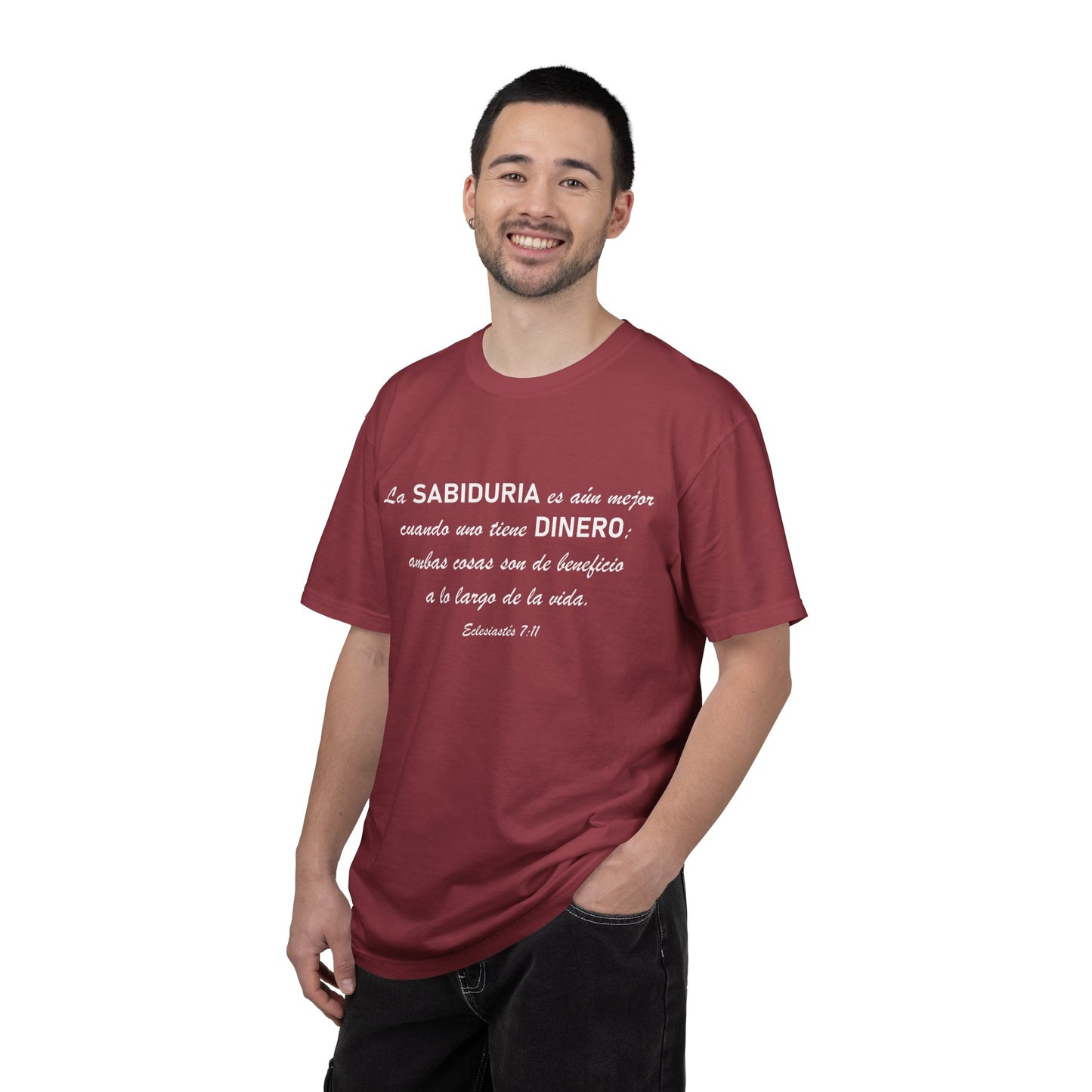Sabiduria y Dinero "Eclesiastes 7:11" 100% Cotton T-Shirt