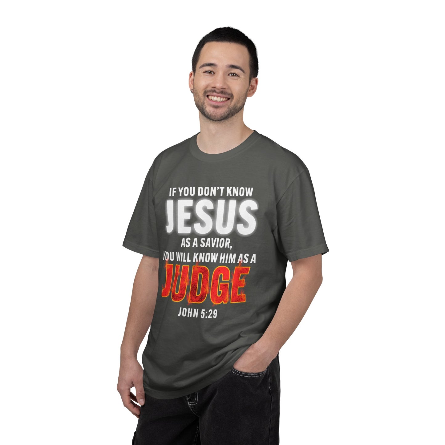 Know Jesus as Savior Cotton T-shirt — Faith-Based Christian Tee