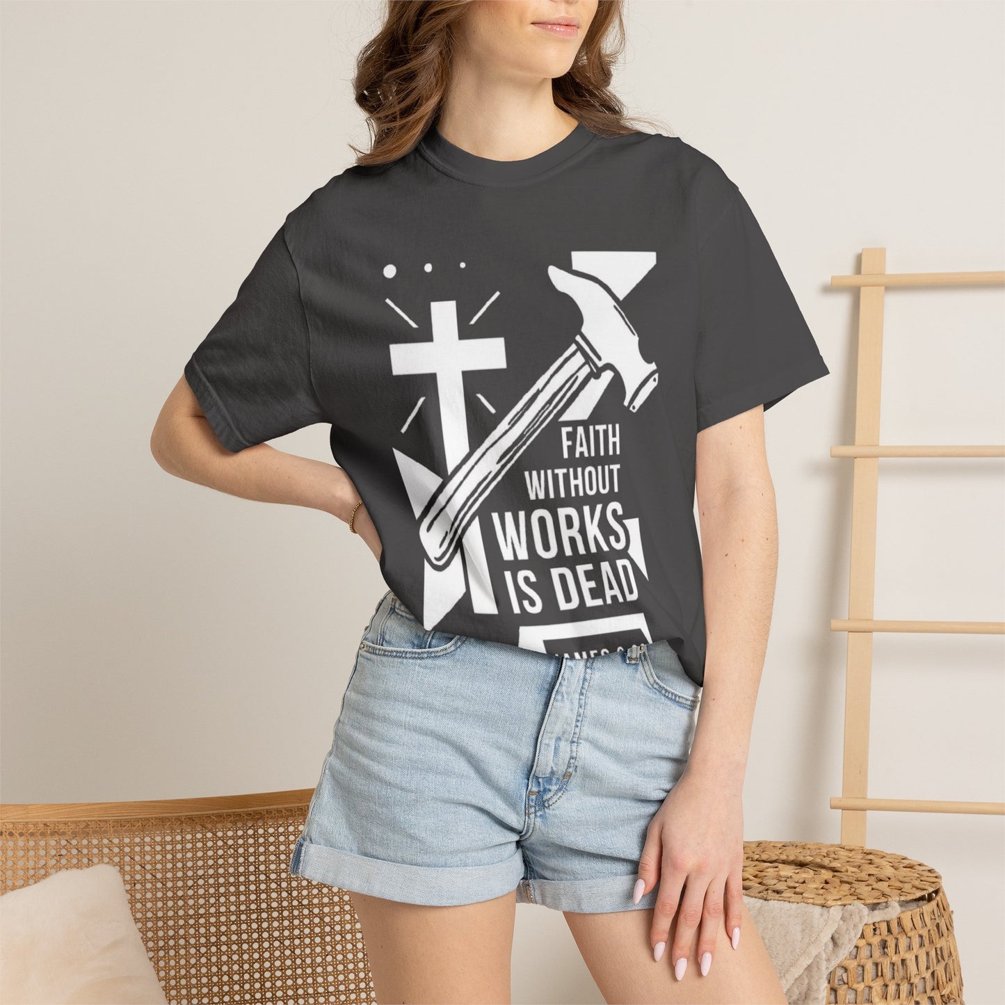 Faith Without Works is Dead "James 2:26" 100%  Cotton T-Shirt