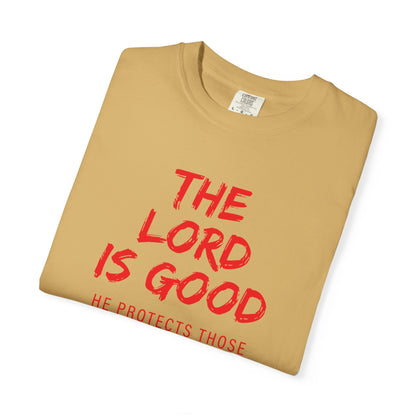 The Lord is Good "Nahum 1:7" Red T-Shirt