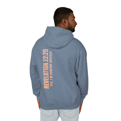 Revelation 22:20 Cotton Hoodie — Bible Verse Inspirational Hooded Sweatshirt