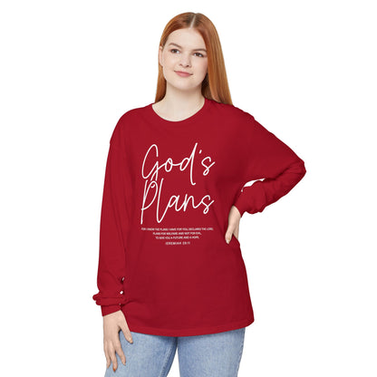 God's Plans Jeremiah 29:11 100% Cotton Long Sleeve