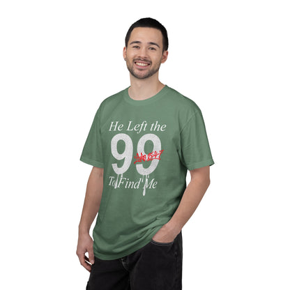 He Left the 99 Luke 15:4-7 T-Shirt — Christian Faith Parable Tee 100% Cotton