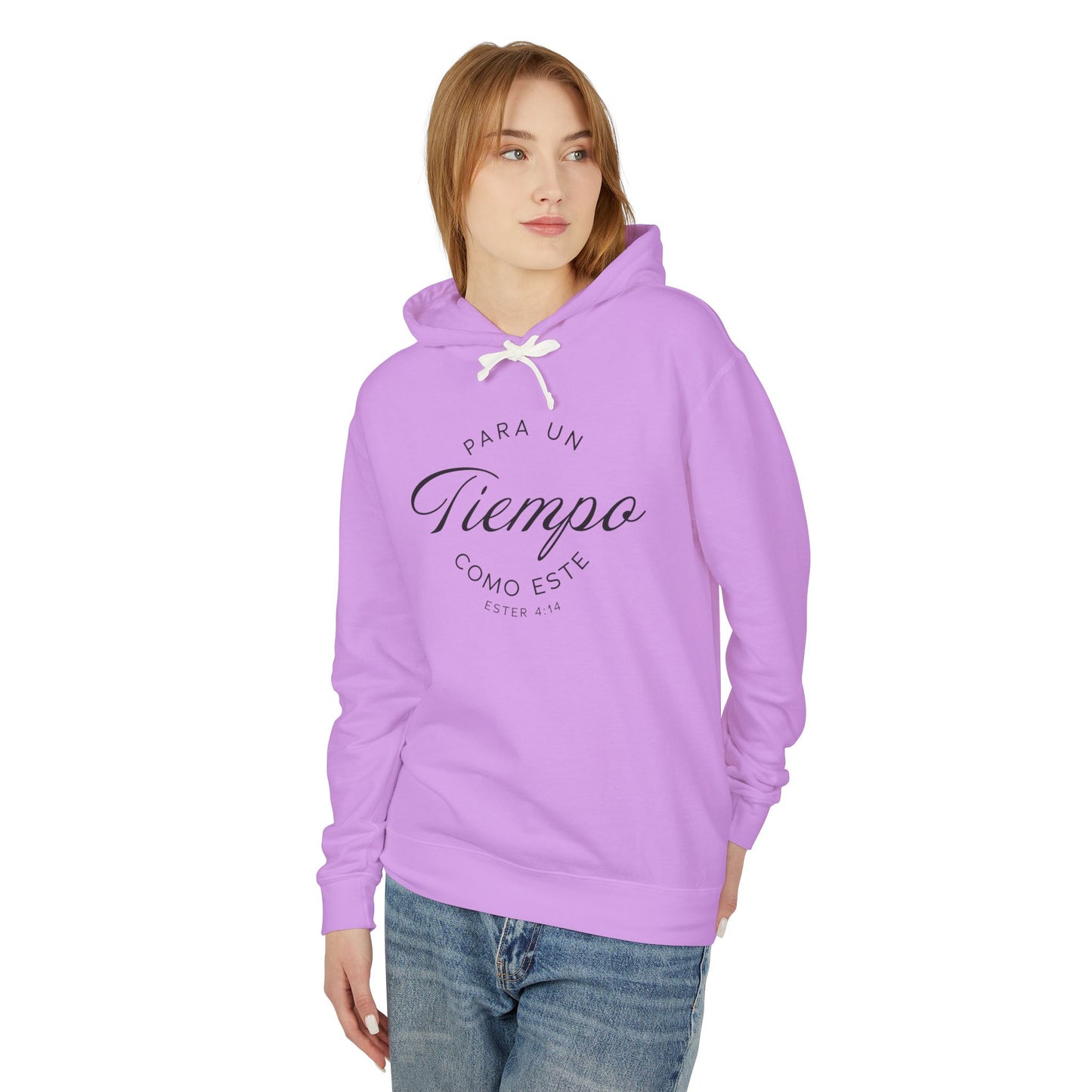 Para un Tiempo Como Este Ester 4:14 100% Cotton Hoodie Sweat-Shirt — Spanish Wise Woman Bible Verse