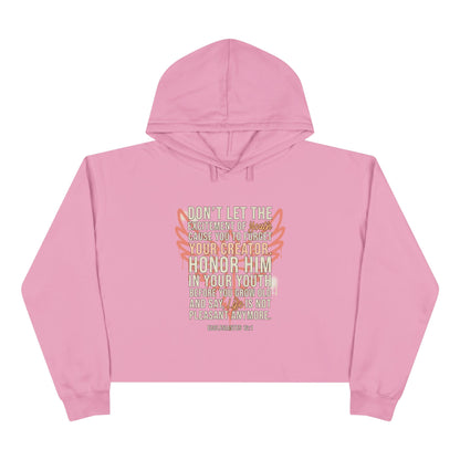 Crop Hoodie — "Honor Him" Faith Graphic Cropped Hoodie
