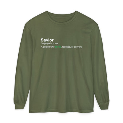 Savior Definition 100% cotton Long Sleeve Comfort Color