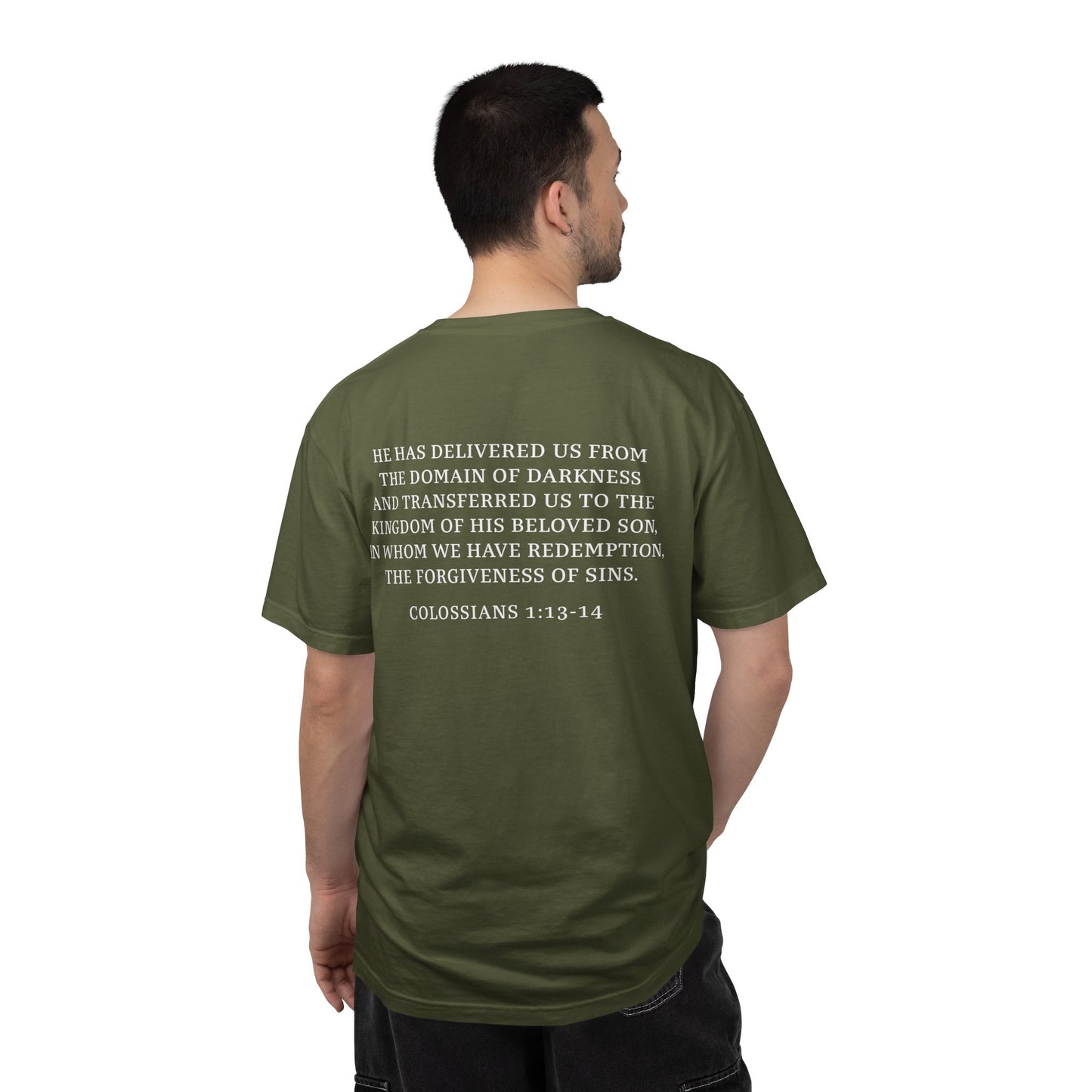 Rescued Colossians 1:13-14 Cotton T-Shirt
