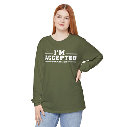 I'm Accepted — Romans 15:7 Graphic long sleeve-Shirt