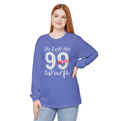 He Left the 99 Long Sleeve — Luke 15:4-7 Christian Crewneck
