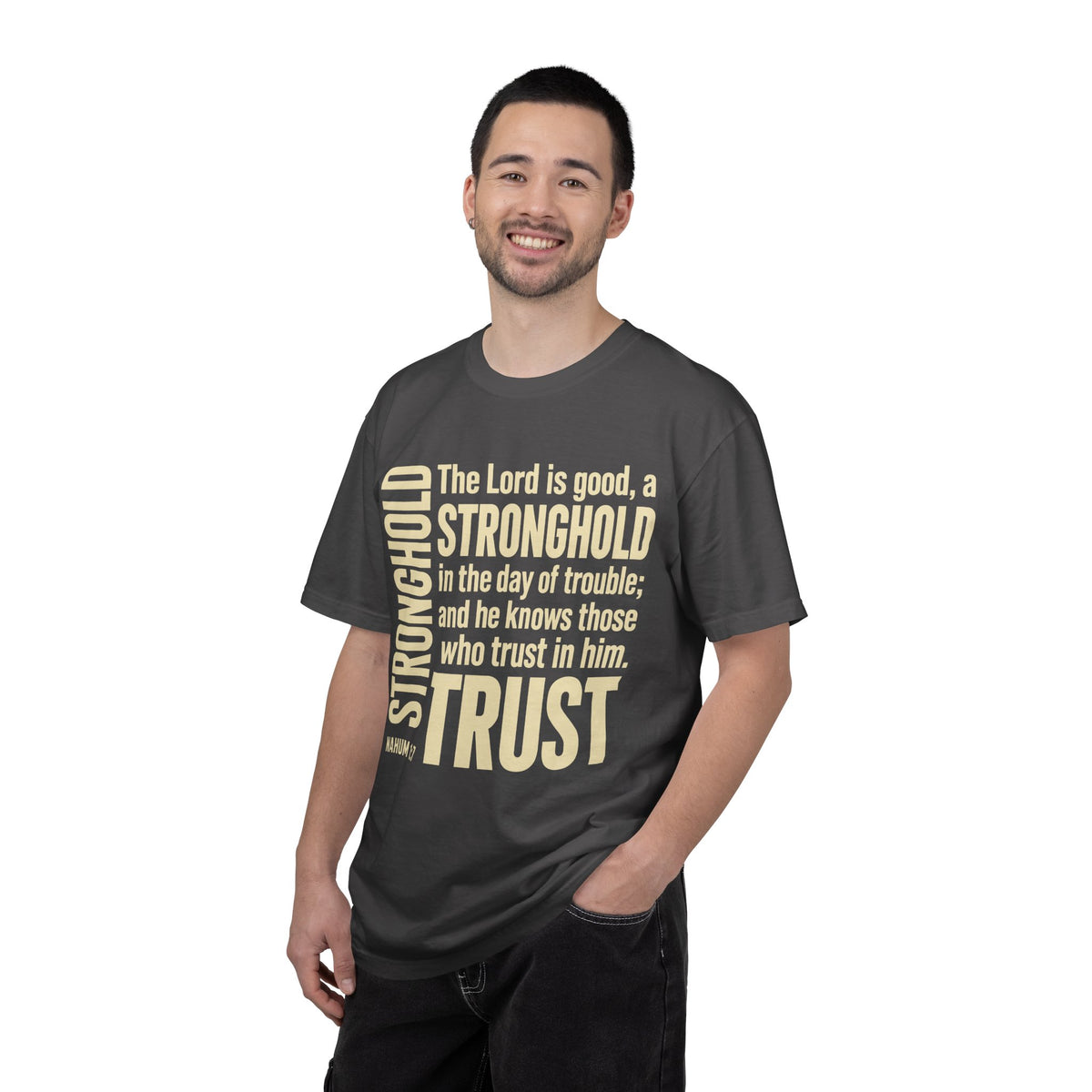 The Lord is Good Christian T-Shirt — Nahum 1:7 Bible Verse Tee