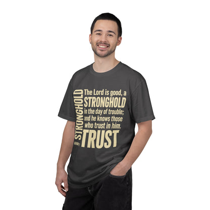 The Lord is Good Christian T-Shirt — Nahum 1:7 Bible Verse Tee