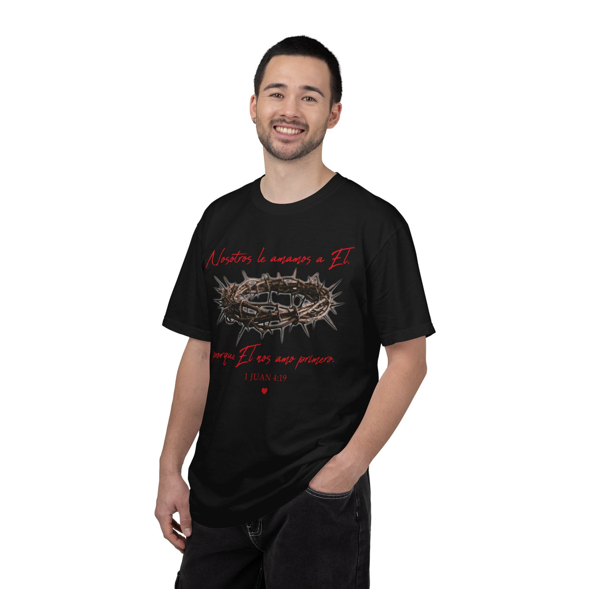 Jesus Crown of Thorns T-Shirt — "Naciste a amarme a Él" Christian Faith Tee