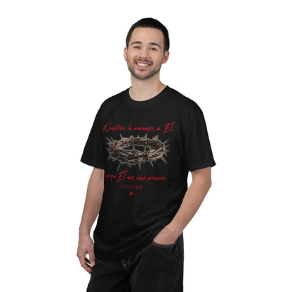Jesus Crown of Thorns T-Shirt — "Naciste a amarme a Él" Christian Faith Tee