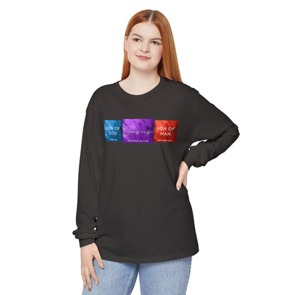 Son of Man Son of God Cotton T‑Shirt — Christian Faith Graphic Long Sleeve Tee