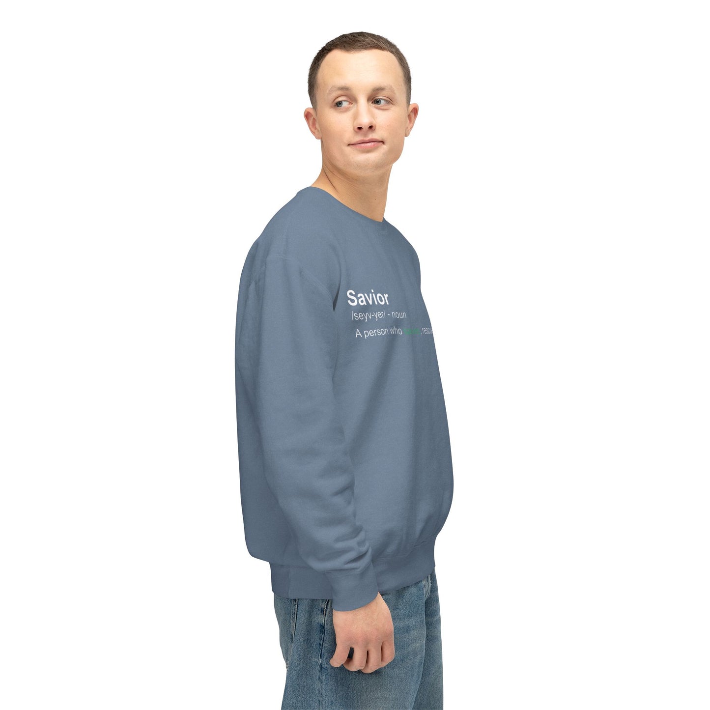 Savior Definition Sweatshirt — 100% Cotton Comfort Crewneck