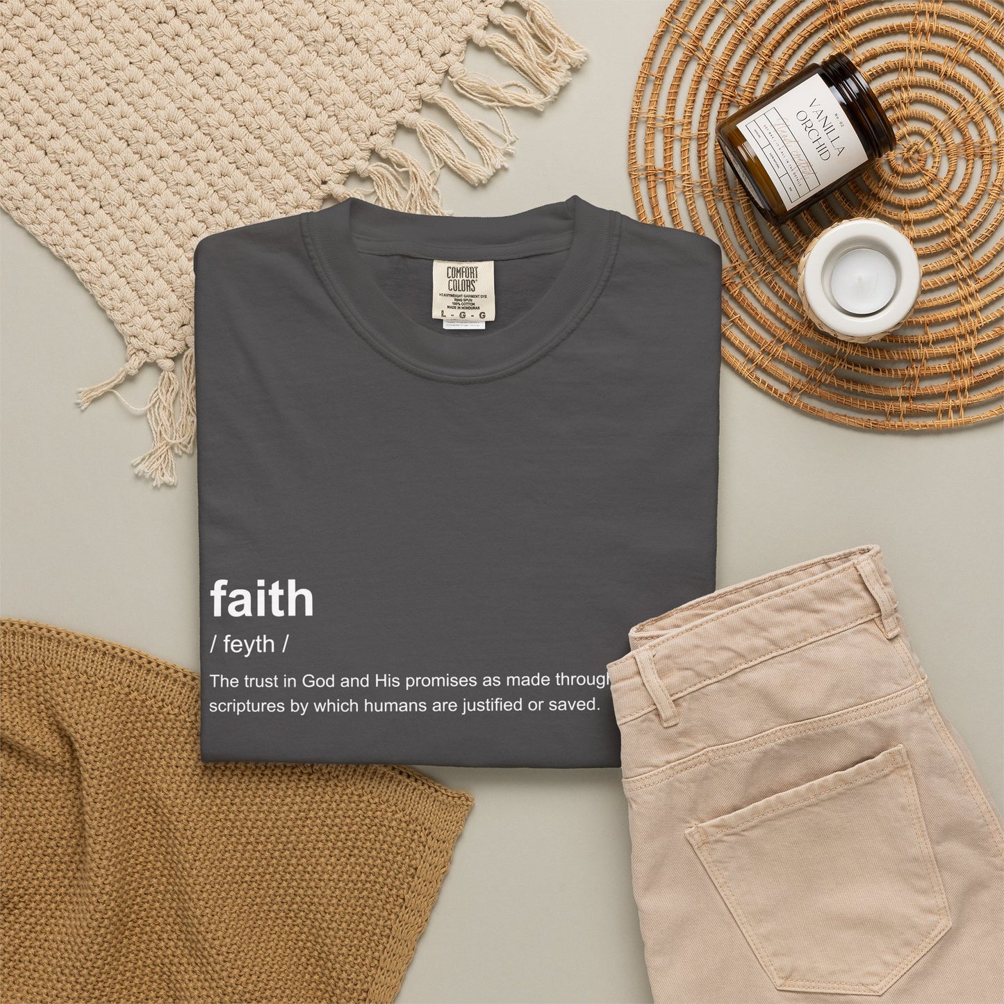 Faith Definition 100% Cotton T-Shirt — Inspirational Scripture Tee