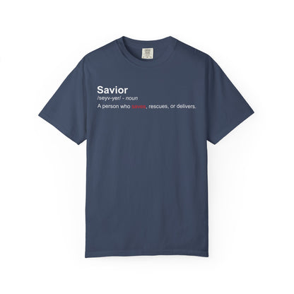 Savior Definition Tee — Inspirational Faith Graphic T-Shirt