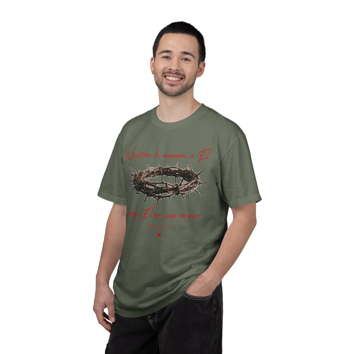Jesus Crown of Thorns T-Shirt — "Naciste a amarme a Él" Christian Faith Tee