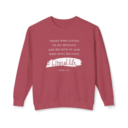 Eternal Life John 5:24 Cotton T-shirt — Faith-Based Christian Sweatshirt