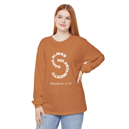 Proverbs 11:30 "Gana Almas" 100% Cotton Long Sleeve Tee