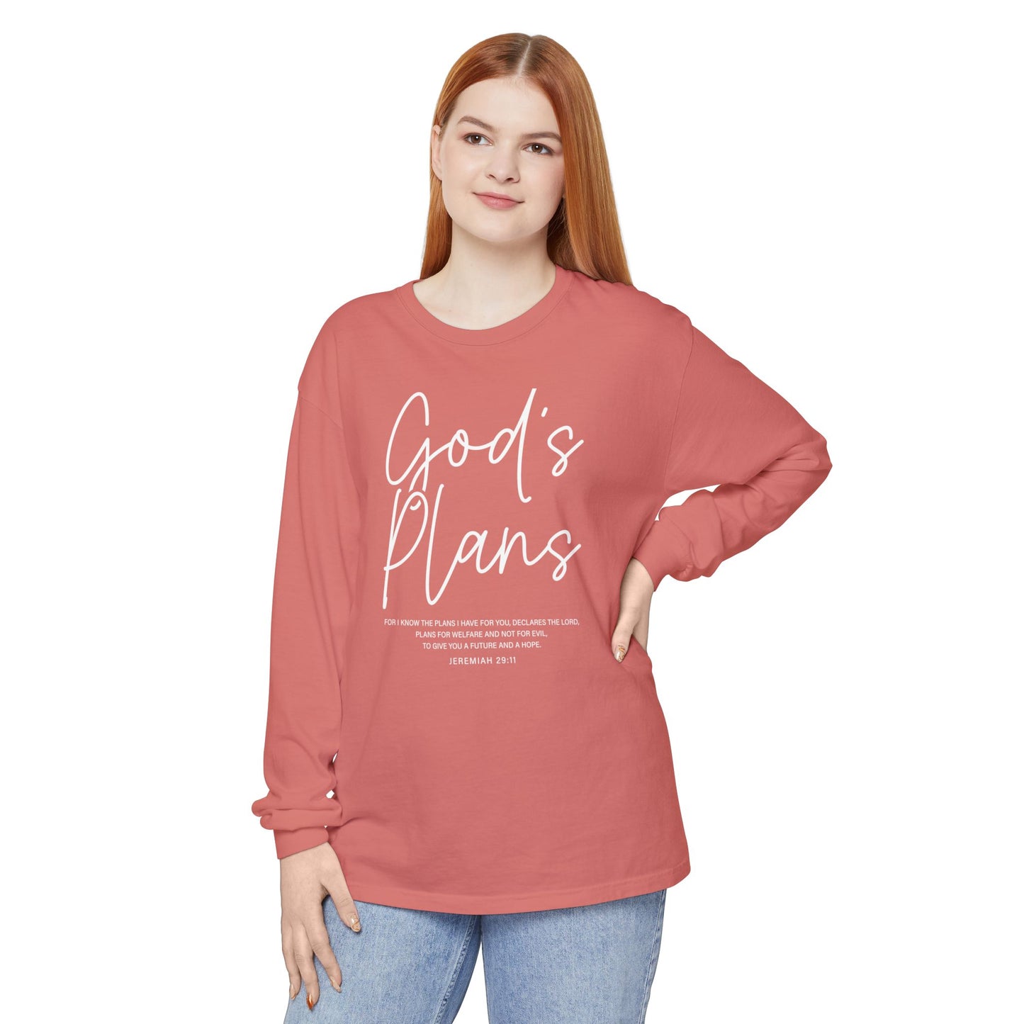 God's Plans Jeremiah 29:11 100% Cotton Long Sleeve
