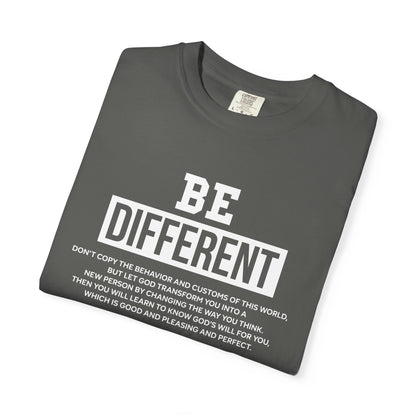Be Different Romans 12:2 T-Shirt — Christian Faith Graphic T-shirt