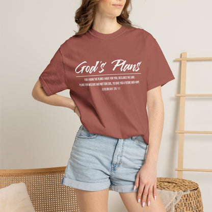Jeremiah 29:11 'God's Plans 100% Cotton T-Shirt — Inspirational Faith Tee