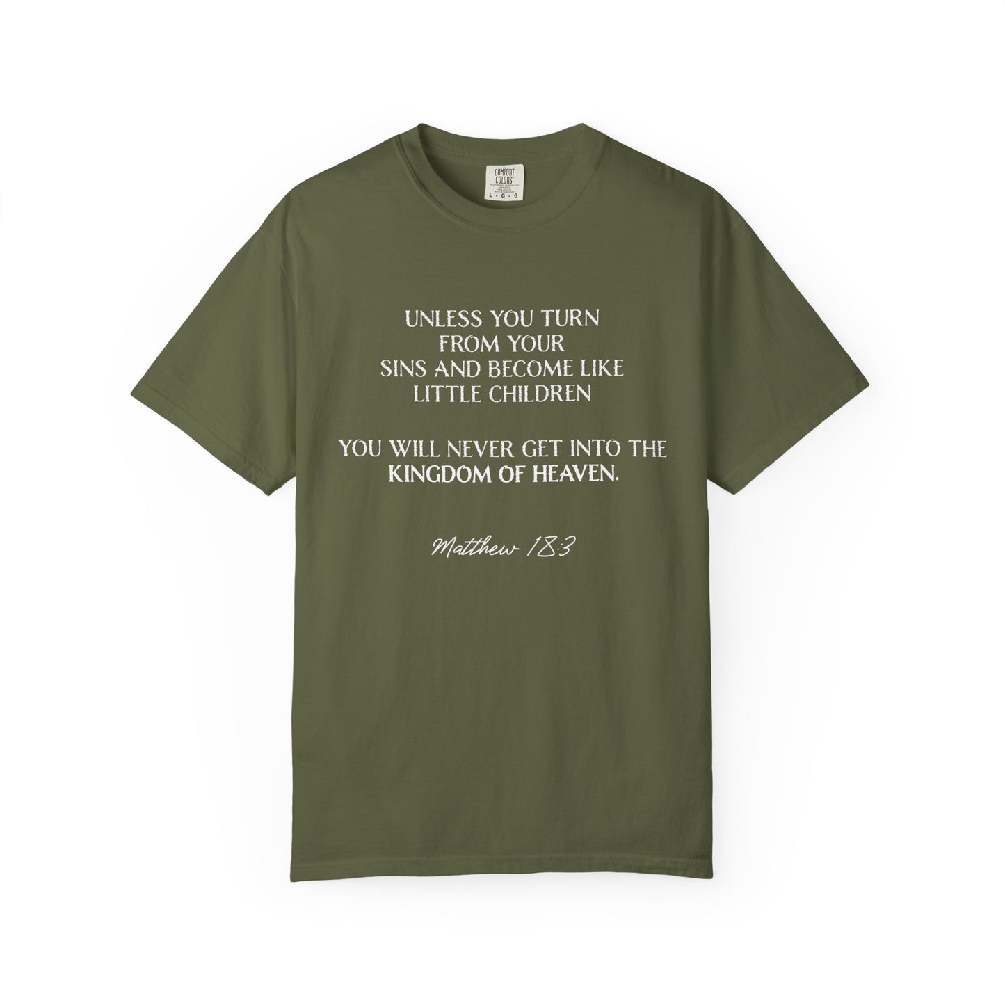 Matthew 18:3 100% Cotton T-shirt — Christian Scripture Tee