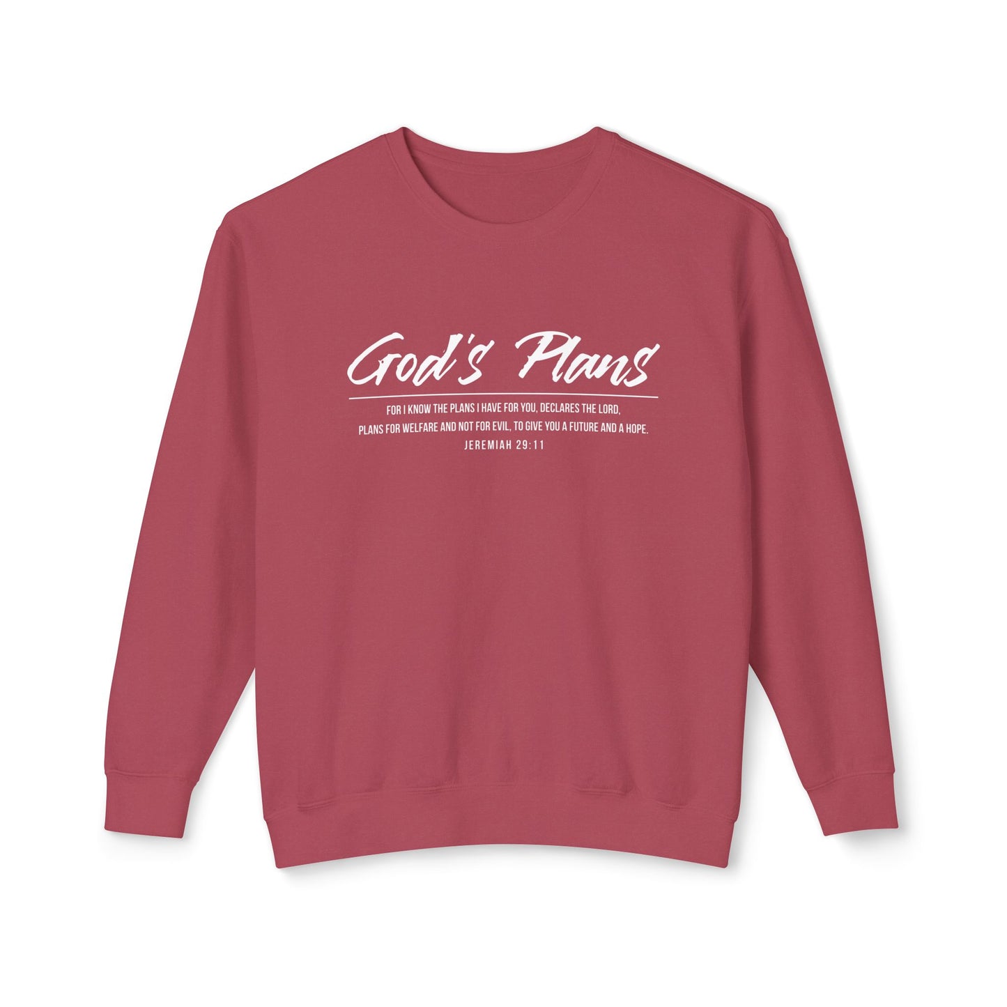 Jeremiah 29:11 "God's Plans" Sweatshirt — Faith-Inspired Lightweight Crewneck
