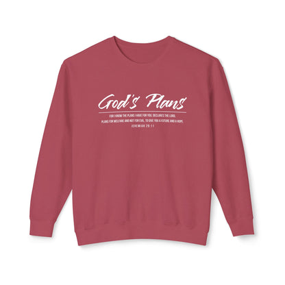 Jeremiah 29:11 "God's Plans" Sweatshirt — Faith-Inspired Lightweight Crewneck