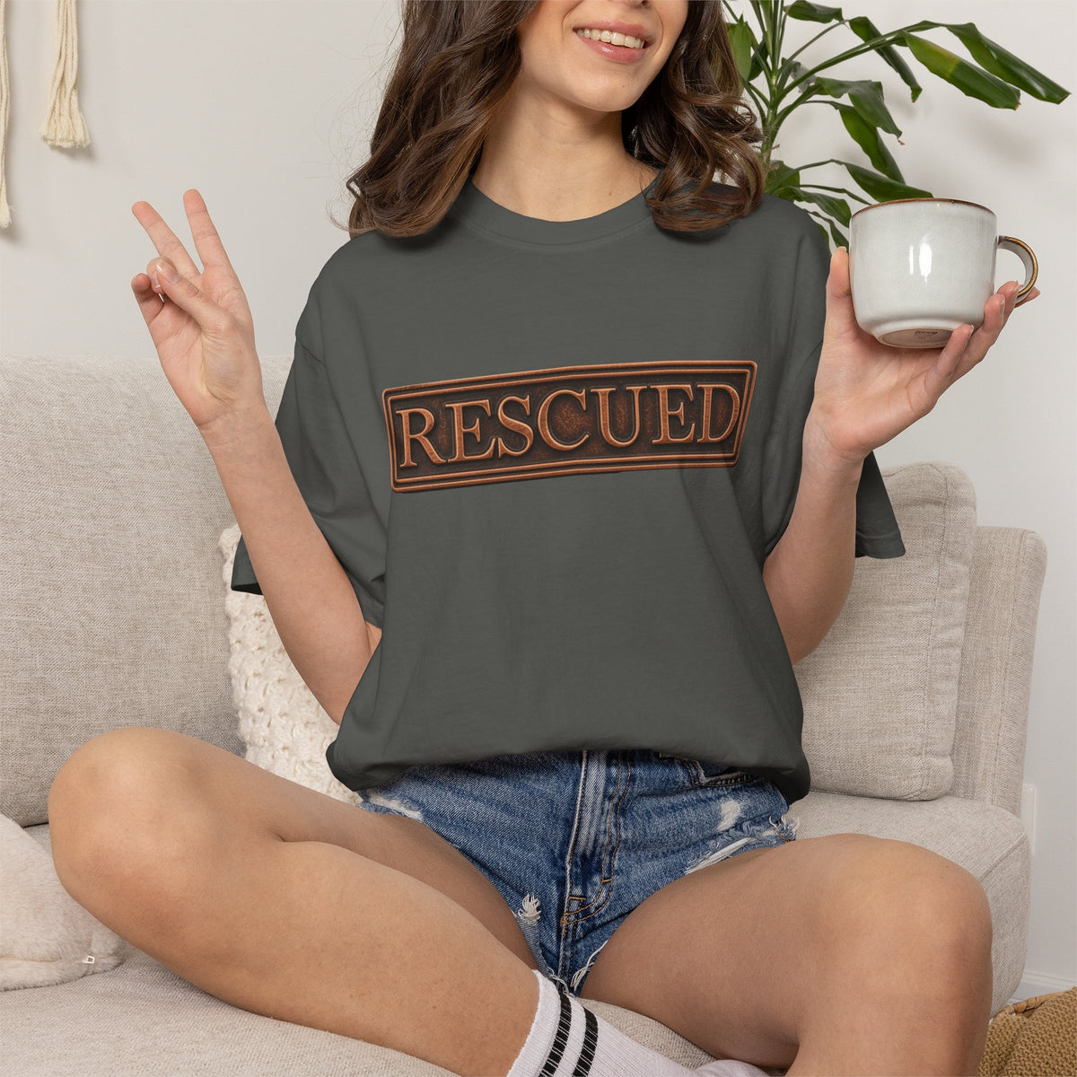 Rescued Colossians 1:13-14 Cotton T-Shirt