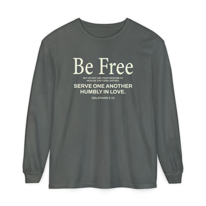 Be Free "Galatians 5:13" BEIGE 100% Cotton Long Sleeve