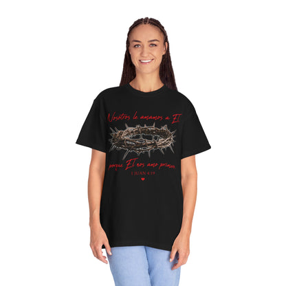 Jesus Crown of Thorns T-Shirt — "Naciste a amarme a Él" Christian Faith Tee